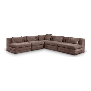 Meridian Furniture Stellar 114&quot Brown Chenille Fabric 5Pc. Modular Sectional