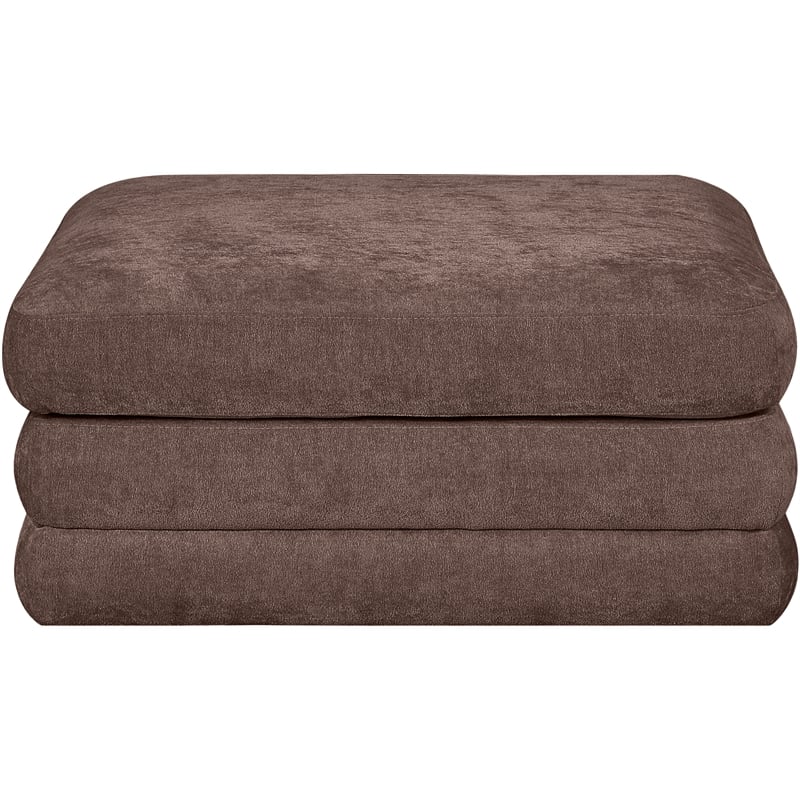 Meridian Furniture Stellar Brown Chenille Fabric Modular Ottoman