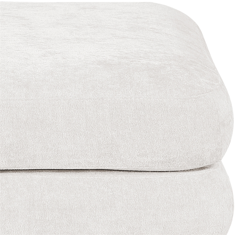 Meridian Furniture Stellar Cream Chenille Fabric Modular Ottoman