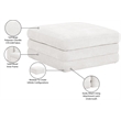 Meridian Furniture Stellar Cream Chenille Fabric Modular Ottoman