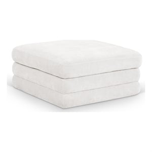 Meridian Furniture Stellar Cream Chenille Fabric Modular Ottoman