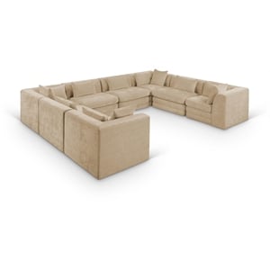 Meridian Furniture Stellar 152&quot Beige Chenille Fabric 8Pc. Modular Sectional