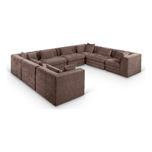 Meridian Furniture Stellar 152&quot Brown Chenille Fabric 8Pc. Modular Sectional
