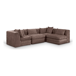Meridian Furniture Stellar 114&quot Brown Chenille Fabric 4Pc. Modular Sectional