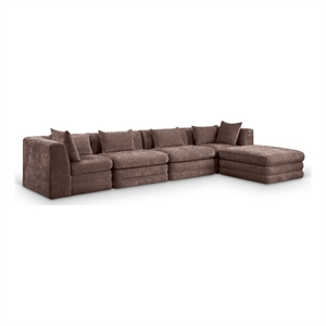 Meridian Furniture Stellar 152&quot Brown Chenille Fabric 5Pc. Modular Sectional