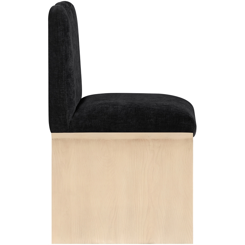 Meridian Furniture Shaw Black Chenille Fabric Upholstered Dining Chair
