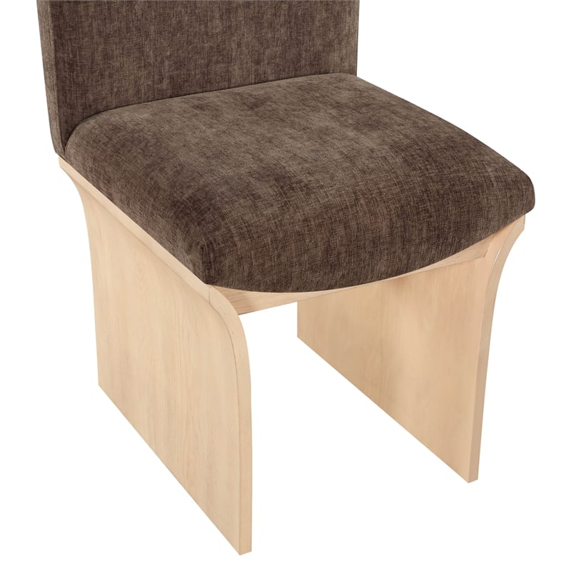 Meridian Furniture Shaw Brown Chenille Fabric Upholstered Dining Chair