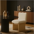 Meridian Furniture Shaw Cream Chenille Fabric Upholstered Dining Chair