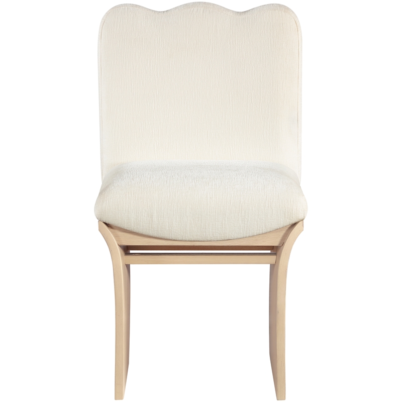 Meridian Furniture Shaw Cream Chenille Fabric Upholstered Dining Chair