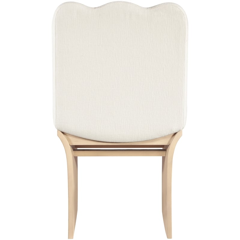Meridian Furniture Shaw Cream Chenille Fabric Upholstered Dining Chair