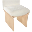 Meridian Furniture Shaw Cream Chenille Fabric Upholstered Dining Chair