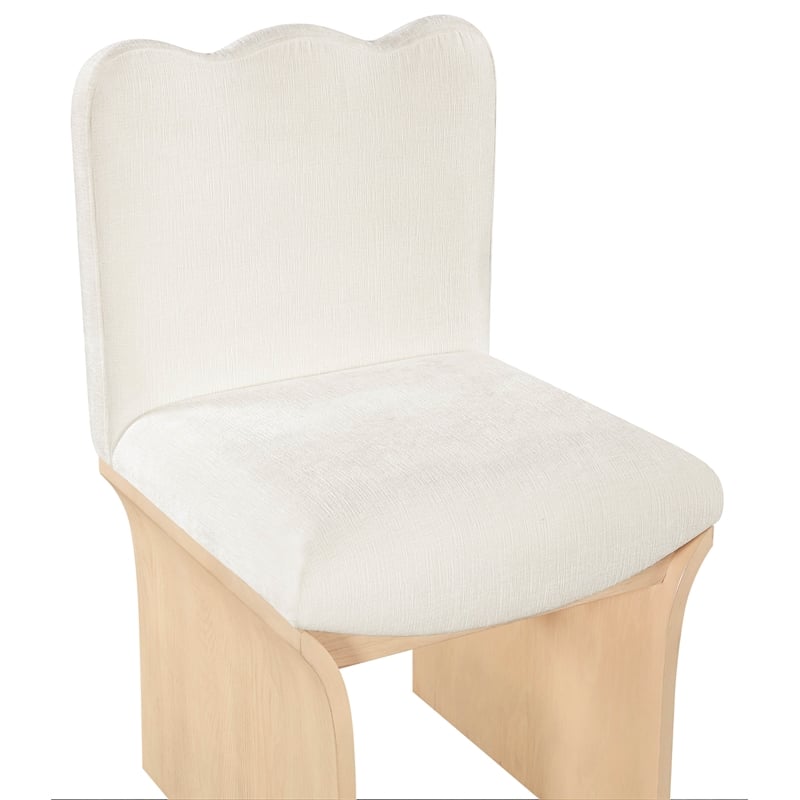 Meridian Furniture Shaw Cream Chenille Fabric Upholstered Dining Chair