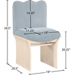 Meridian Furniture Shaw Light Blue Chenille Fabric Upholstered Dining Chair
