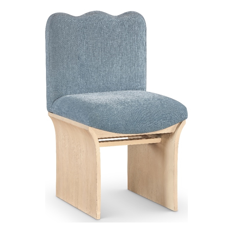 Meridian Furniture Shaw Light Blue Chenille Fabric Upholstered Dining Chair