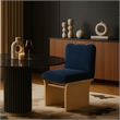 Meridian Furniture Shaw Navy Chenille Fabric Upholstered Dining Chair