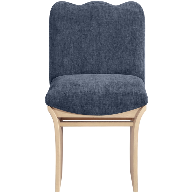 Meridian Furniture Shaw Navy Chenille Fabric Upholstered Dining Chair
