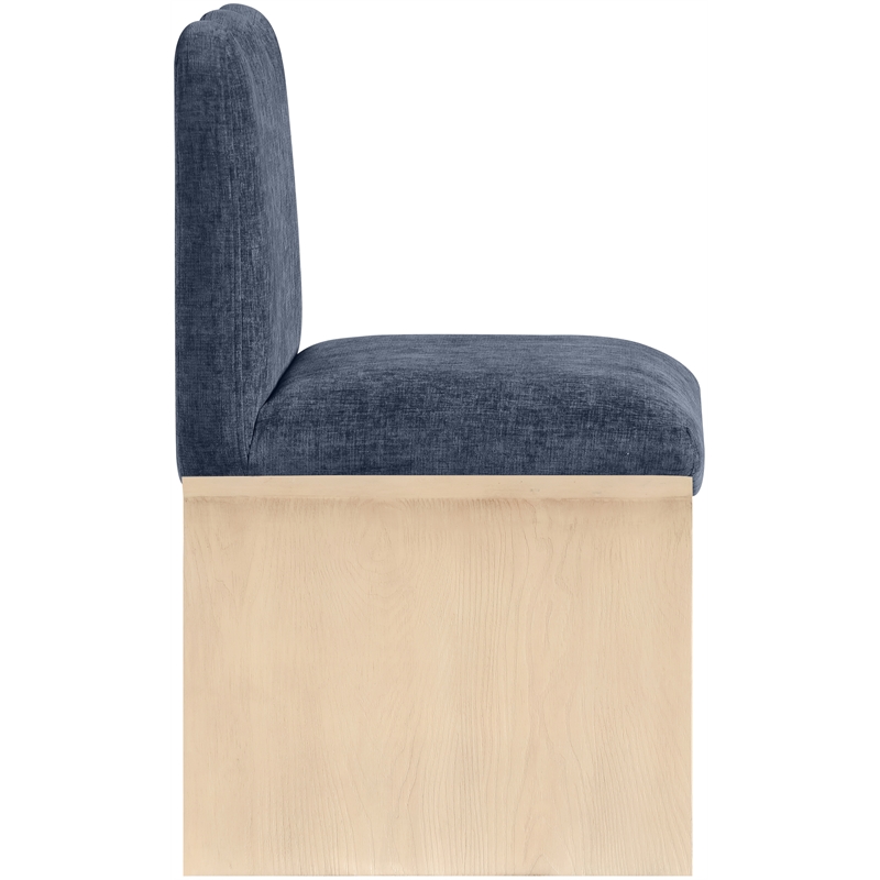 Meridian Furniture Shaw Navy Chenille Fabric Upholstered Dining Chair