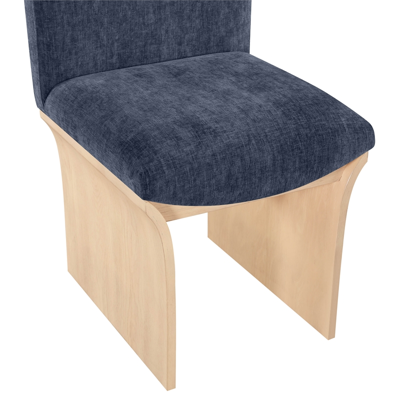 Meridian Furniture Shaw Navy Chenille Fabric Upholstered Dining Chair