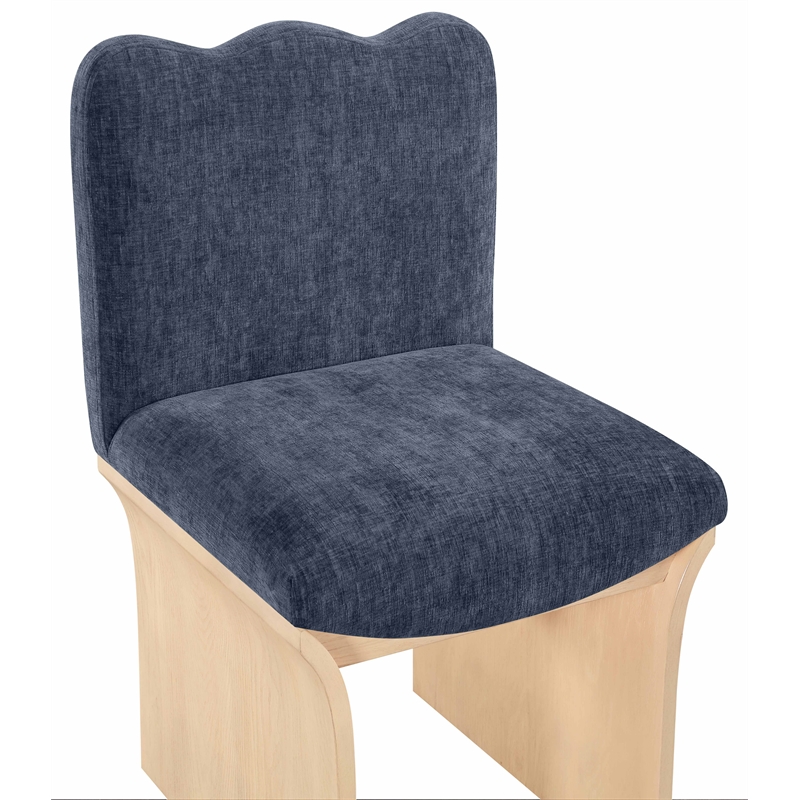 Meridian Furniture Shaw Navy Chenille Fabric Upholstered Dining Chair