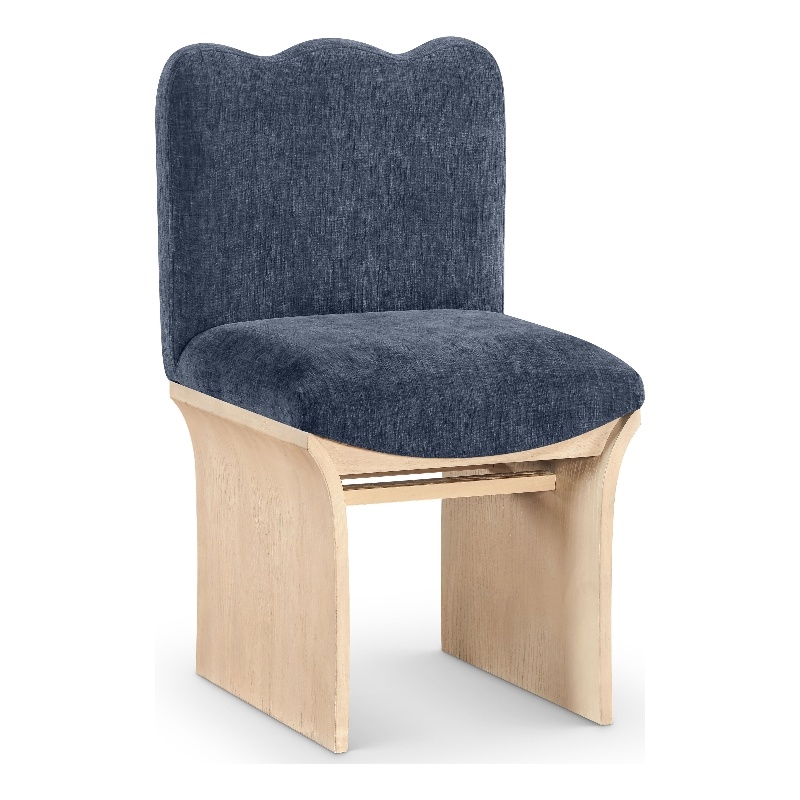 Meridian Furniture Shaw Navy Chenille Fabric Upholstered Dining Chair