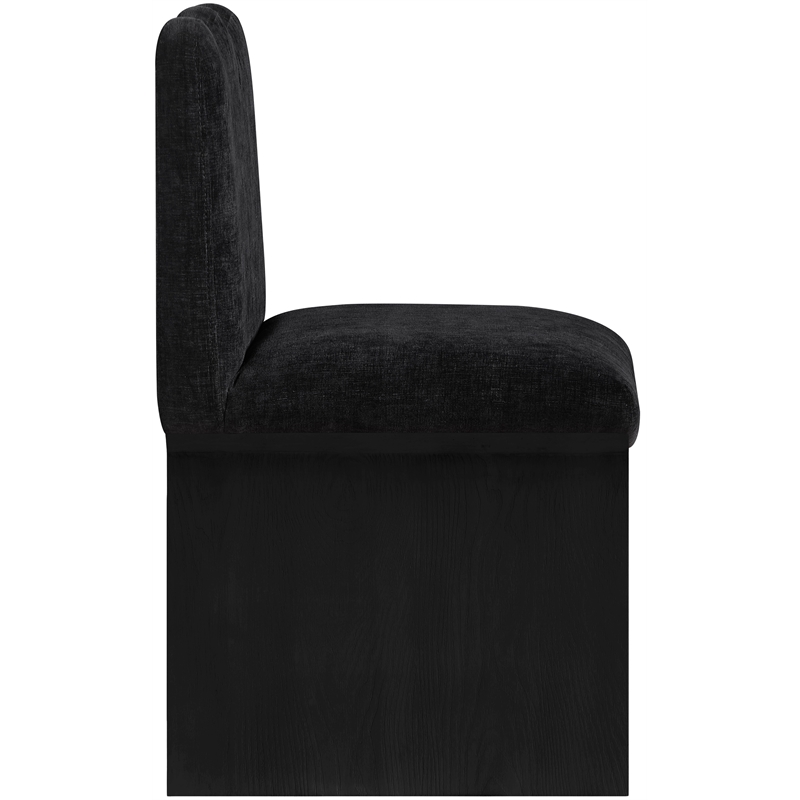 Meridian Furniture Shaw Black Chenille Fabric Upholstered Dining Chair