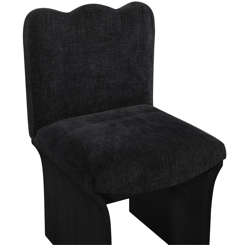 Meridian Furniture Shaw Black Chenille Fabric Upholstered Dining Chair