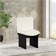 Meridian Furniture Shaw Cream Chenille Fabric Upholstered Dining Chair