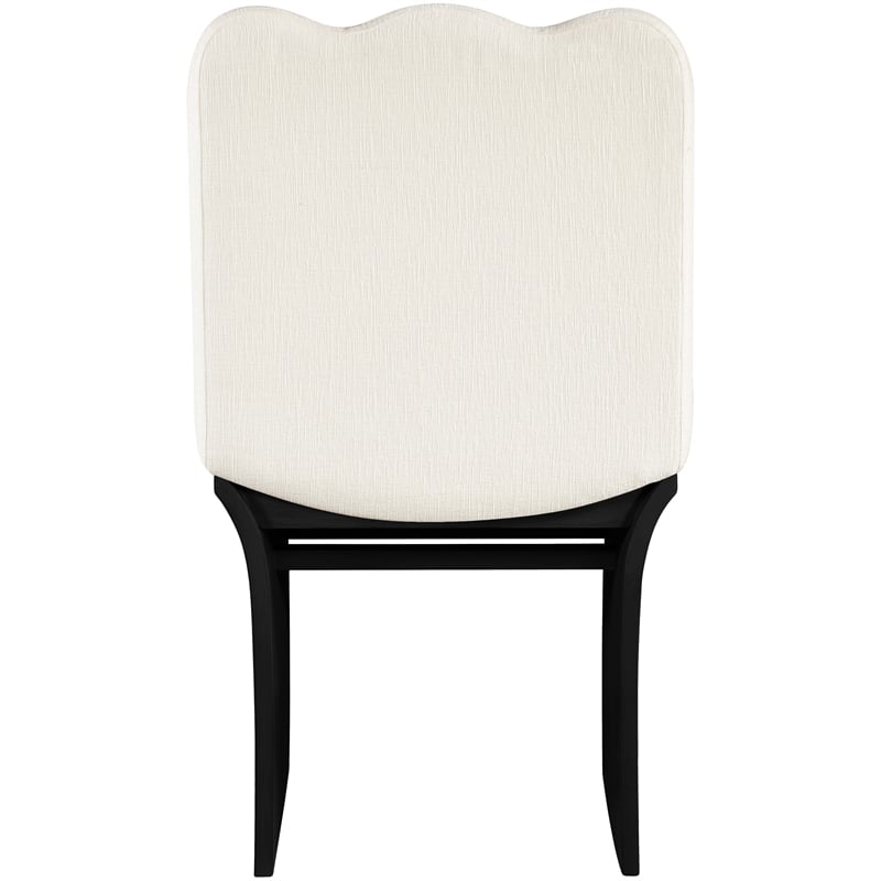 Meridian Furniture Shaw Cream Chenille Fabric Upholstered Dining Chair