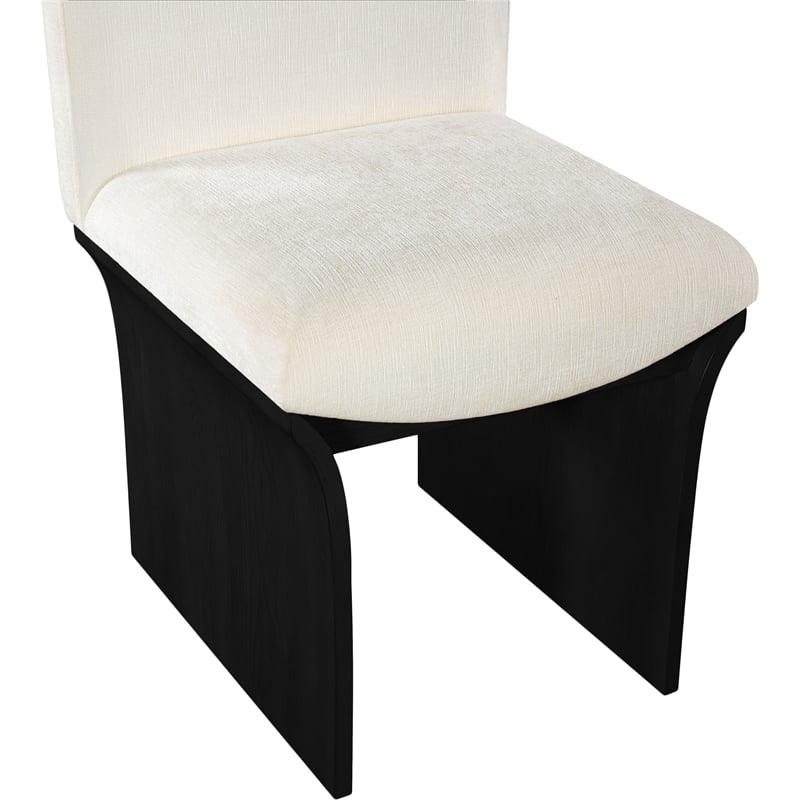 Meridian Furniture Shaw Cream Chenille Fabric Upholstered Dining Chair