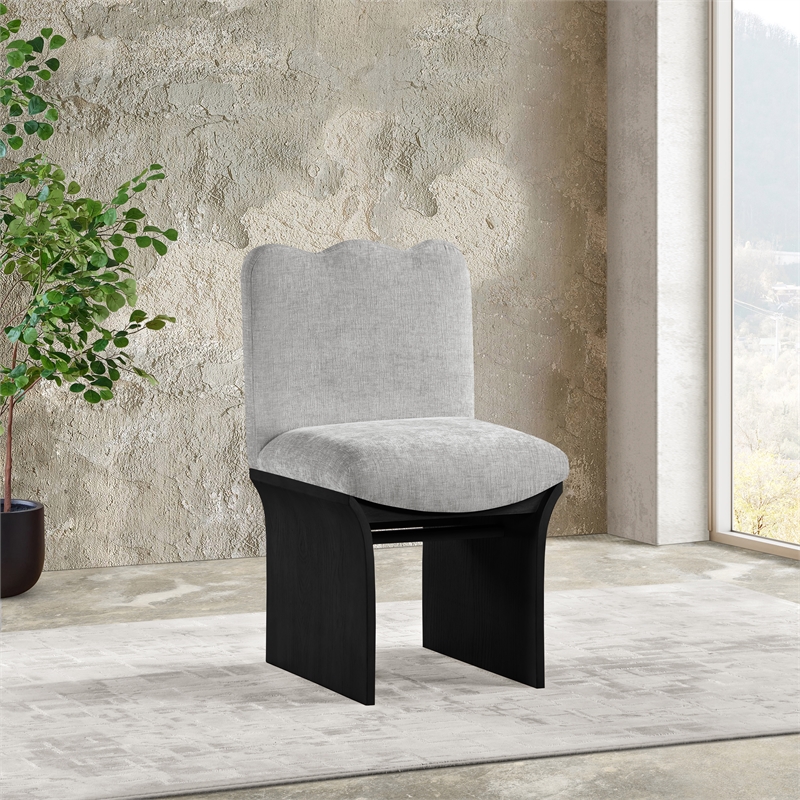 Meridian Furniture Shaw Grey Chenille Fabric Upholstered Dining Chair