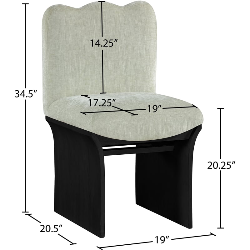 Meridian Furniture Shaw Mint Chenille Fabric Upholstered Dining Chair