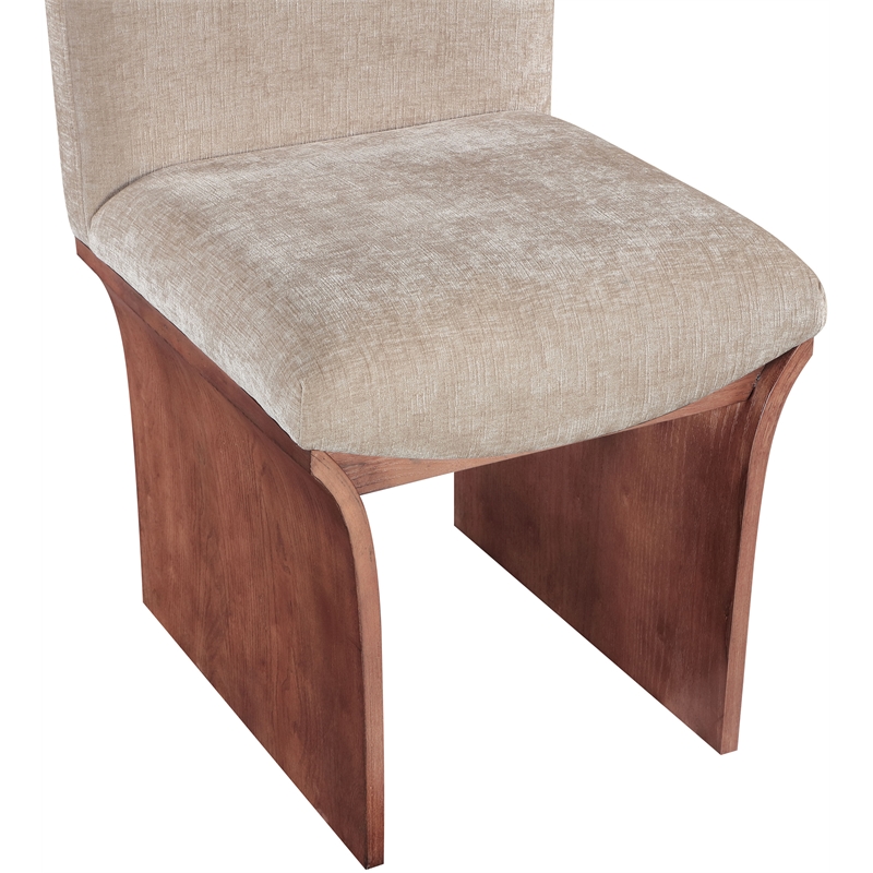 Meridian Furniture Shaw Beige Chenille Fabric Upholstered Dining Chair