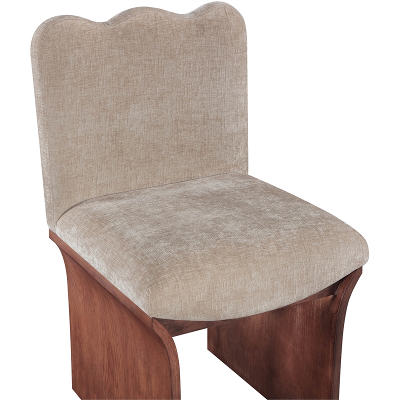 Meridian Furniture Shaw Beige Chenille Fabric Upholstered Dining Chair