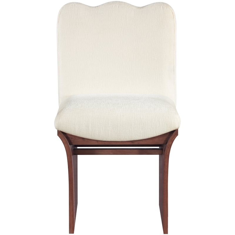 Meridian Furniture Shaw Cream Chenille Fabric Upholstered Dining Chair