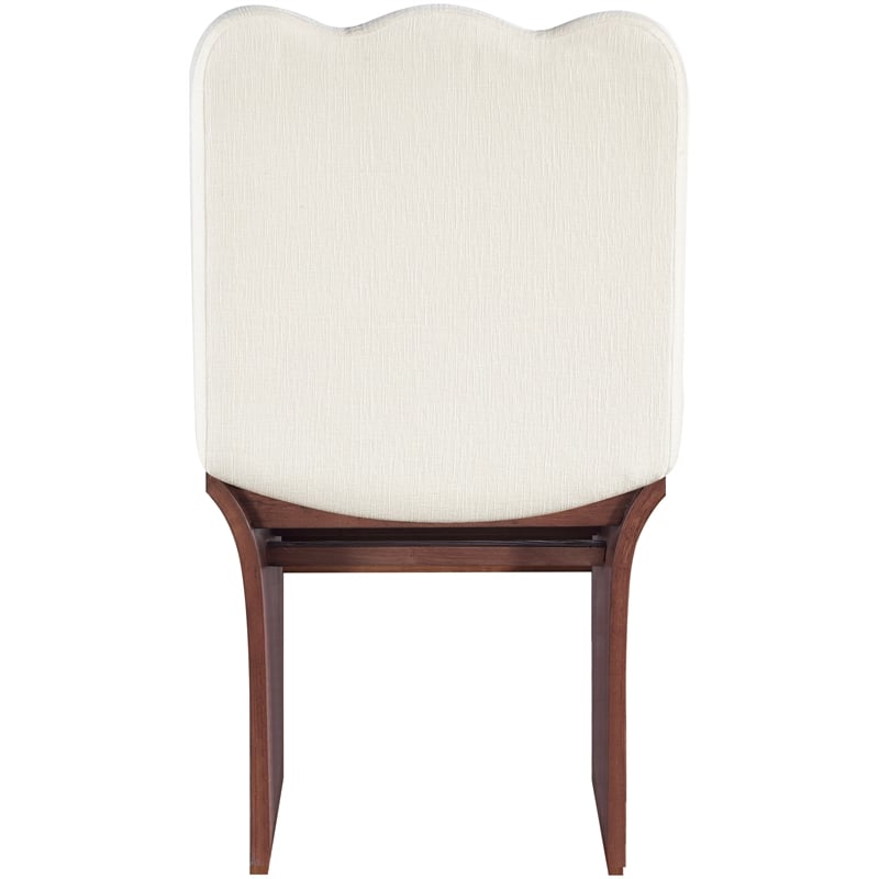 Meridian Furniture Shaw Cream Chenille Fabric Upholstered Dining Chair