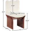 Meridian Furniture Shaw Cream Chenille Fabric Upholstered Dining Chair