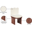 Meridian Furniture Shaw Cream Chenille Fabric Upholstered Dining Chair