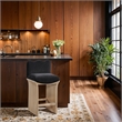 Meridian Furniture Shaw Black Chenille Fabric Upholstered Counter Stool