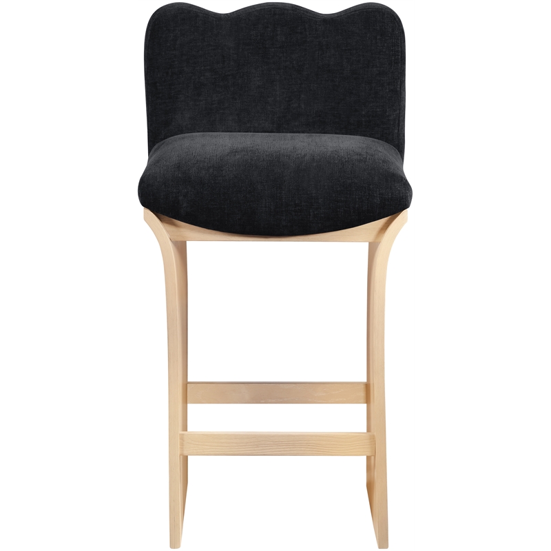 Meridian Furniture Shaw Black Chenille Fabric Upholstered Counter Stool