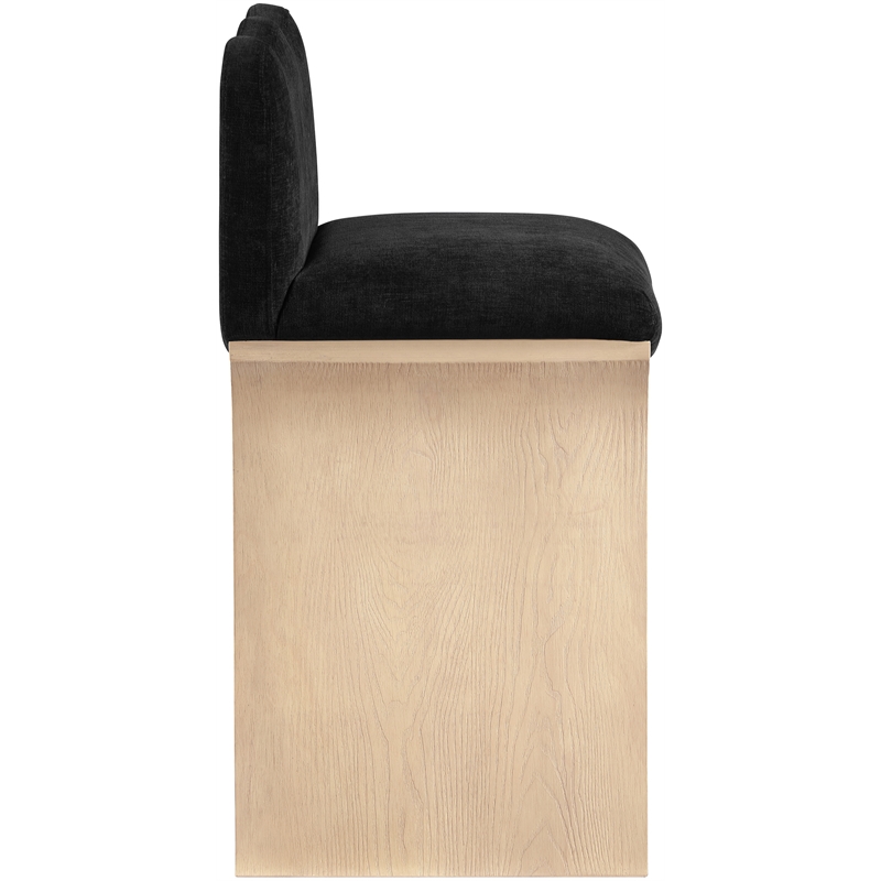 Meridian Furniture Shaw Black Chenille Fabric Upholstered Counter Stool