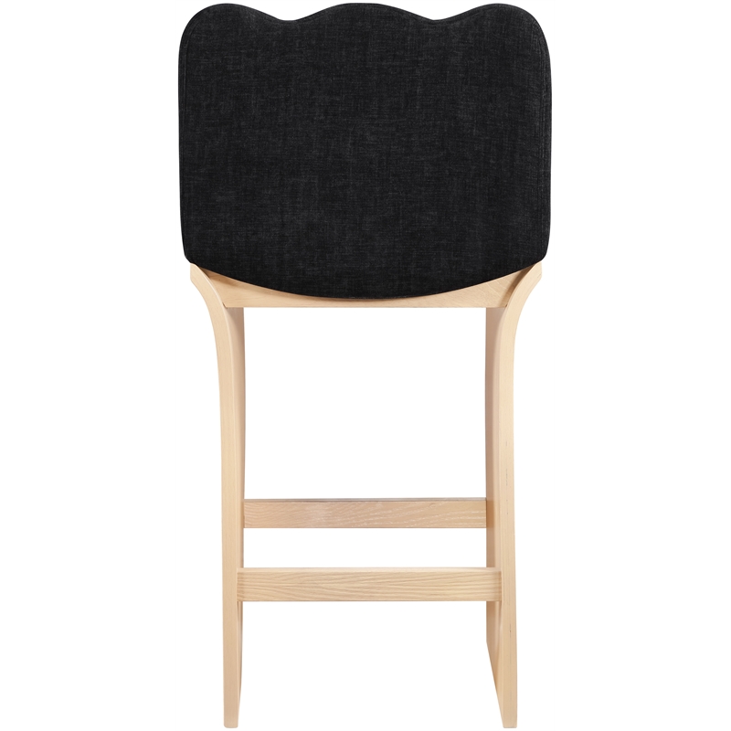 Meridian Furniture Shaw Black Chenille Fabric Upholstered Counter Stool