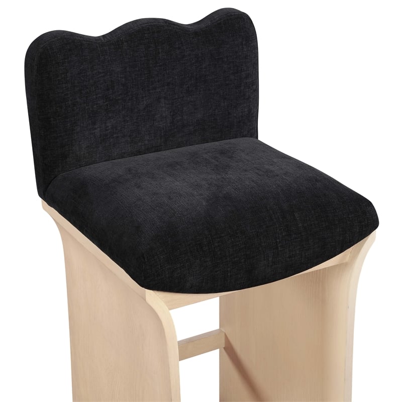 Meridian Furniture Shaw Black Chenille Fabric Upholstered Counter Stool
