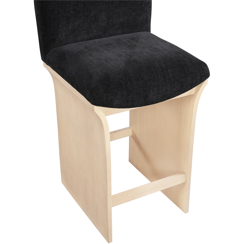 Meridian Furniture Shaw Black Chenille Fabric Upholstered Counter Stool