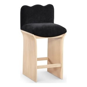Meridian Furniture Shaw Black Chenille Fabric Upholstered Counter Stool