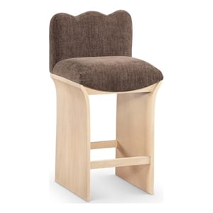 Meridian Furniture Shaw Brown Chenille Fabric Upholstered Counter Stool