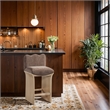 Meridian Furniture Shaw Brown Chenille Fabric Upholstered Counter Stool