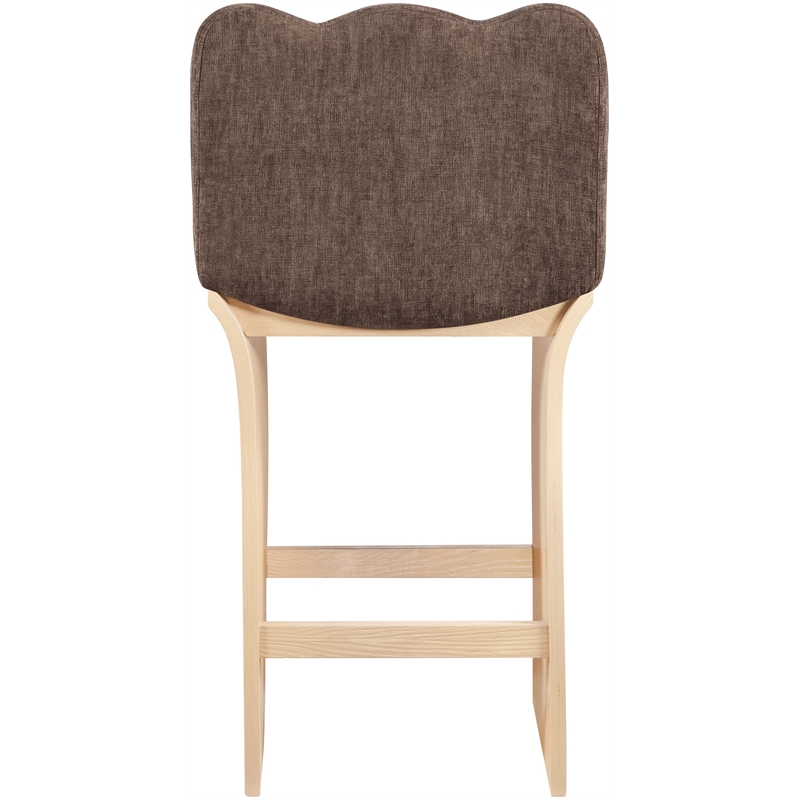 Meridian Furniture Shaw Brown Chenille Fabric Upholstered Counter Stool