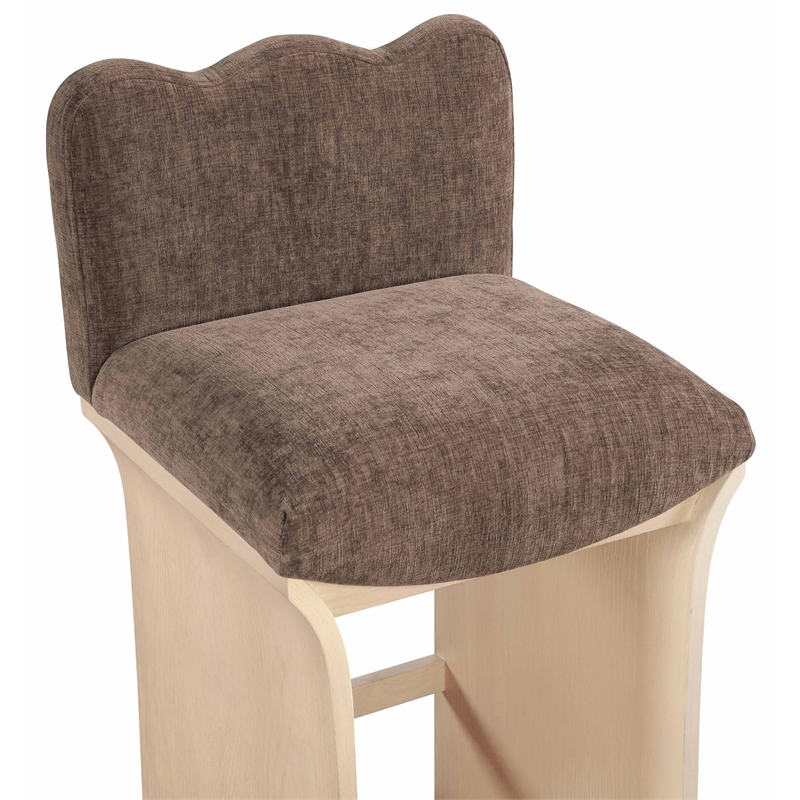 Meridian Furniture Shaw Brown Chenille Fabric Upholstered Counter Stool