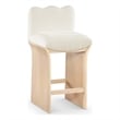 Meridian Furniture Shaw Cream Chenille Fabric Upholstered Counter Stool
