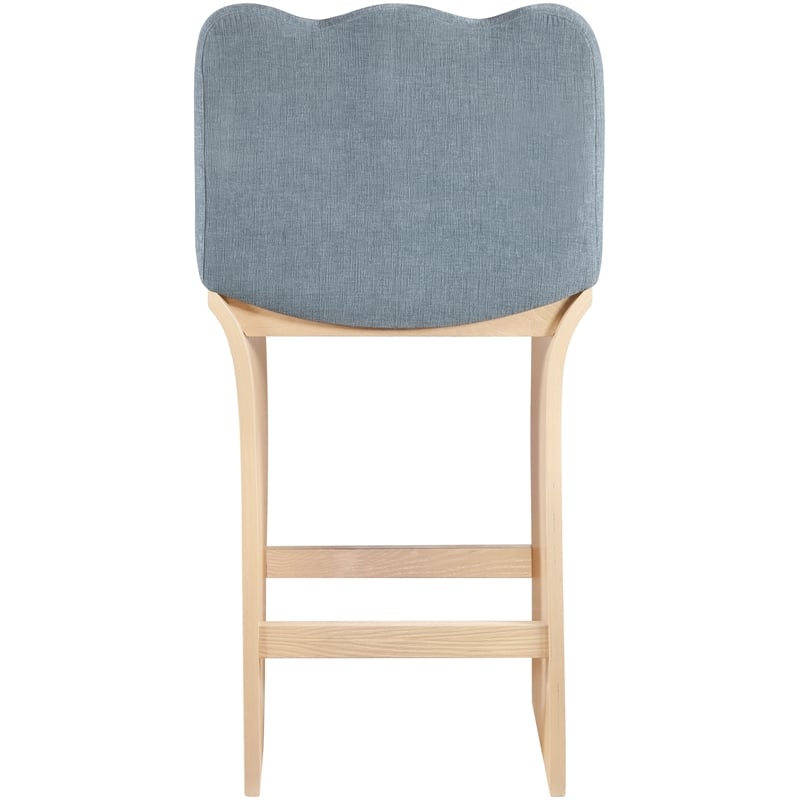 Meridian Furniture Shaw Light Blue Chenille Fabric Upholstered Counter Stool